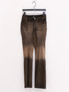 OUDE WAAG 25 Early Autumn Washed Stretch Denim Flared Pants OW-OW-25PF-PT05C1BL094-HZ Black Brown